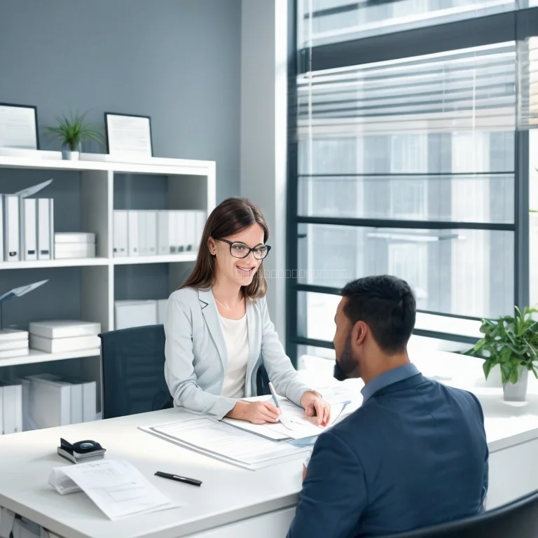 Client consulting with a real estate document expert